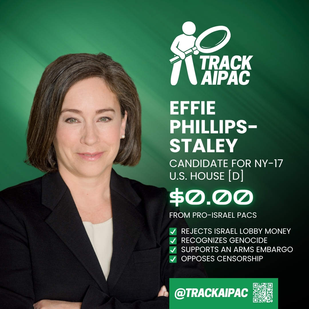 <a href="/CaitforNewYork/">Cait Conley</a> Cait Conley worked for AI company used by ICE and is supported by the Israel lobby. She will vote to funnel billions of our tax dollars to the genocidal Israeli regime.

Vote <a href="/effie4congress/">Effie for Congress NY17</a> for real change!
