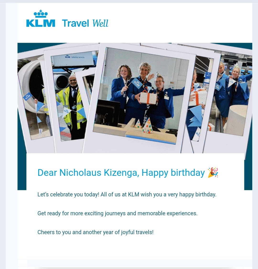 Kizenga's tweet photo. Thank you, KLM for the wishes on my bigday, I'll fly KLM always
#happybirthday #Hantavirüs  #klm  #bluefly @KLM  @happy https://t.co/bvNUUjnzQx