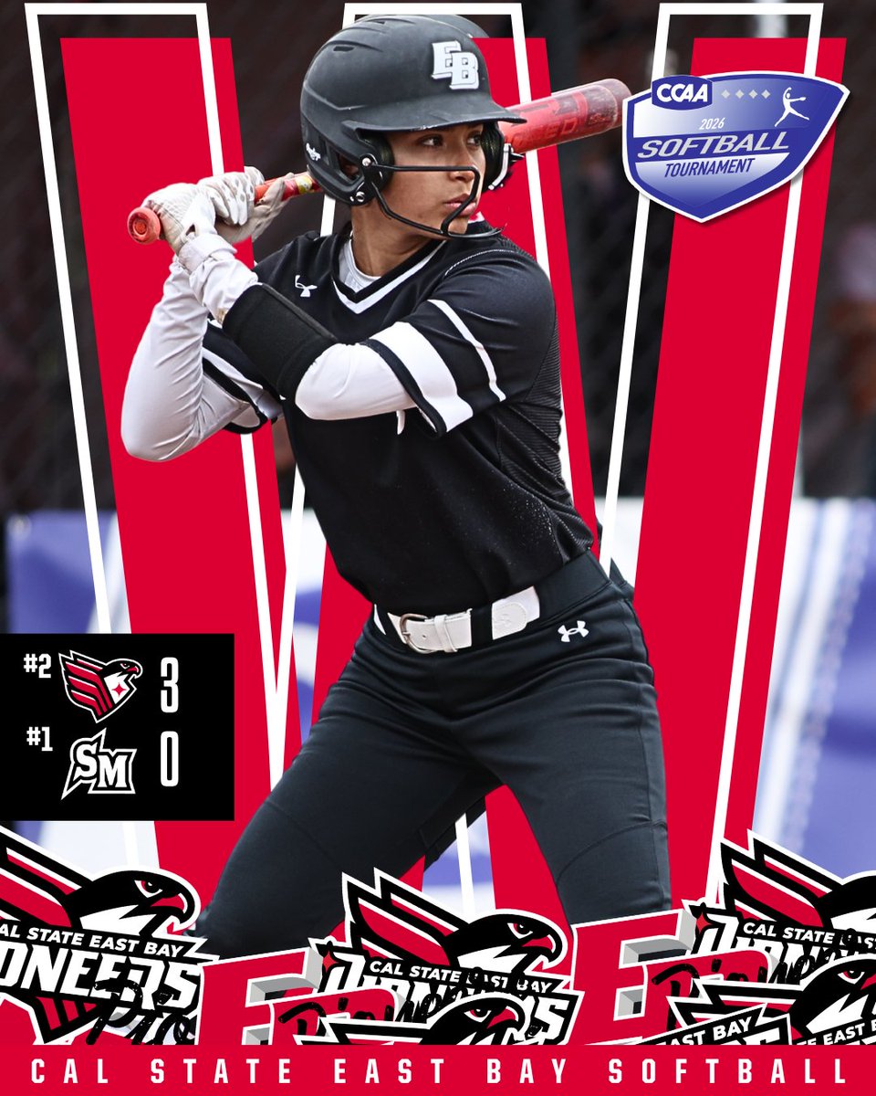 EastBayPioneers's tweet photo. 🥎: With their win over No. 1️⃣ Cal State San Marcos Friday, the No. 2️⃣ Pioneers are headed to CCAA CHAMPIONSHIP SATURDAY!
⏰: Game 1 - 11am
⏰: Game 2 (if necessary) - 30 minutes after Game 1
📍: Pioneer Softball Field
📺: @FloCollege (link in BIO)
#bEBold | #ncaadii https://t.co/su1lzdL5h8