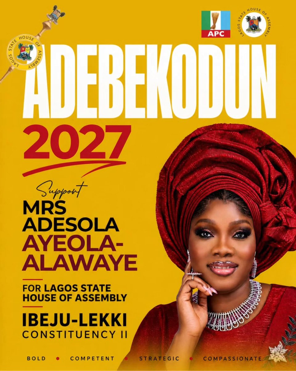 Ibeju-lekki Constituency II have decided for the Lagos State House of Assembly seat and it's a full-blooded Yoruba woman. 

ADESOLA AYEOLA ALAWAYE