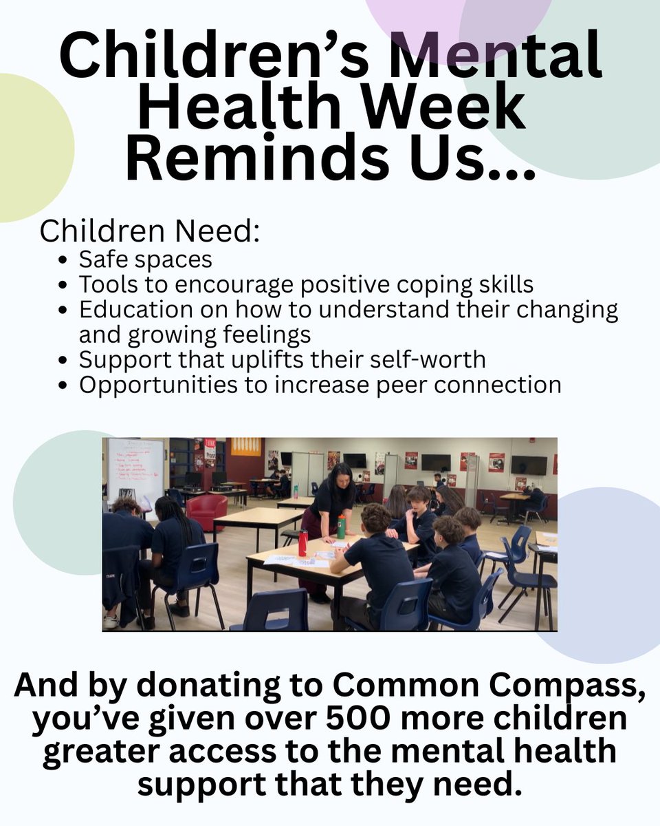 CommonCompass's tweet photo. As Children's Mental Health Week comes to a close, we wanted to share another huge thank you to all of you who made a direct impact in supporting children's mental health by donating to our annual fundraising campaign. https://t.co/OMJC50TzrP