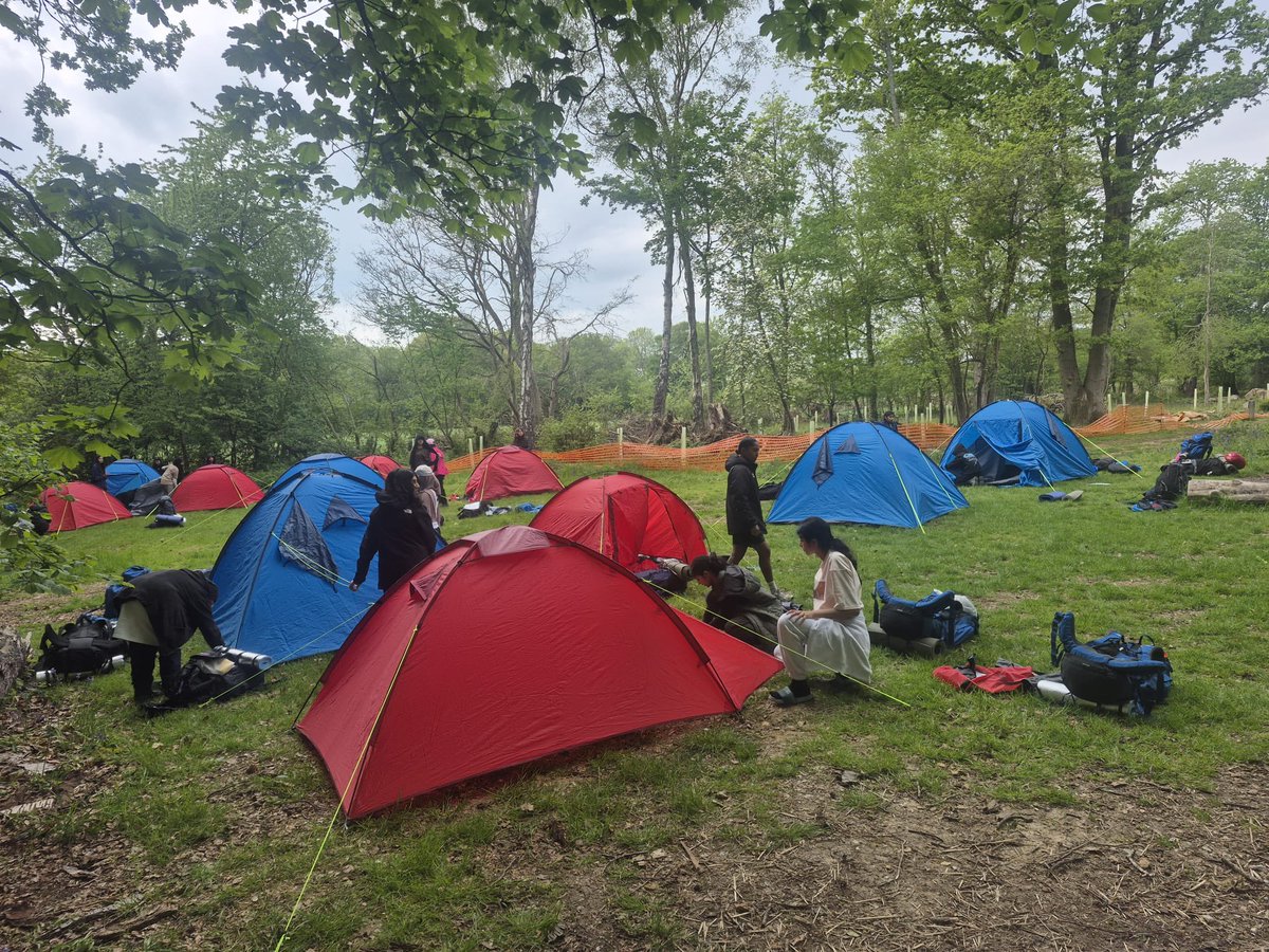 ChallneyDofE's tweet photo. A very successful day 1 for our @Challney_Girls Bronze participants! 

The girls are enjoying some chill out time on the campsite, after pitching tents and making dinner! 🏕️ https://t.co/74ESv2gNV4