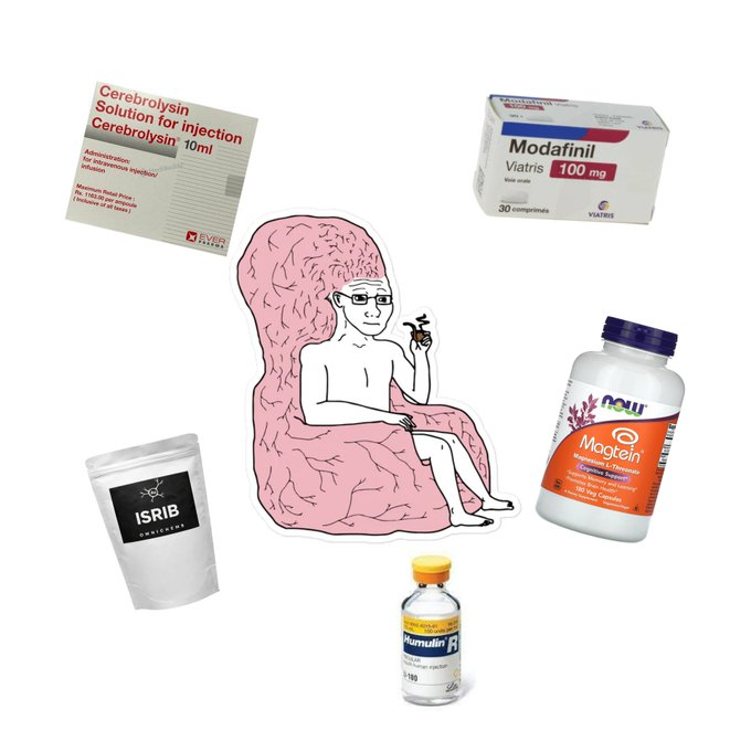 doctormorphh's tweet photo. "I didnt sleep im too tired to work"

- ISRIB
- Modafinil
- Intranasal insulin
- Paraxanthine
- Magnesium-l-threonate

These compounds exist. By not taking them youre consciously choosing to be tired and perform worse. https://t.co/Ca2KIcaz35