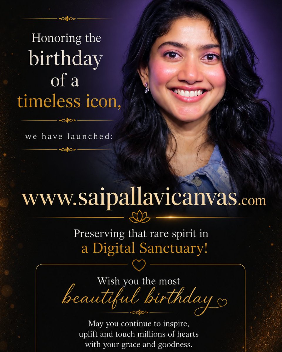 pallavicanvas's tweet photo. https://t.co/8piwQ74CDx is now live. 

Today, on the beautiful birthday of Sai Pallavi Mam, we are deeply grateful and emotional to launch a permanent fan driven digital sanctuary dedicated to an artist whose work, values and spirit have touched millions with rare honesty and depth🤍

This is simply our small and sincere attempt to honour a human being whose grace, integrity, simplicity, intelligence and humanity continue to inspire people across generations.

What makes Sai Pallavi Mam truly extraordinary for us was never just fame, beauty or stardom. It is the way she carries herself in a world that constantly rewards pretence. Her courage to remain truthful to herself. In many ways, this platform exists not to glorify celebrity culture, but to preserve and celebrate the values she represents. And this entire effort comes only from deep respect for her spirit and journey.

Every detail of this project was created with thoughtfulness, restraint and care; built around understanding the artist rather than merely consuming her image. The black-and-white aesthetic, the reflective structure, the philosophical clarity and the emphasis on textual depth were all intentional choices inspired by the simplicity and authenticity she herself embodies. We genuinely recommend visiting the website on a laptop/desktop for the fullest experience, as the long-form design and immersive presentation unfold best on a larger screen. 

And finally… from the deepest layers of our hearts, we wish our dearest ma’am the most beautiful birthday. 🤍
May your spirit continue to inspire countless lives.
May your goodness continue to spread silently through the world in beautiful ways.
May you always remain peaceful, protected, healthy and  happy.

Many many happy returns of the day, dear ma’am. 🩷

https://t.co/8piwQ74CDx

#saipallavi @Sai_Pallavi92