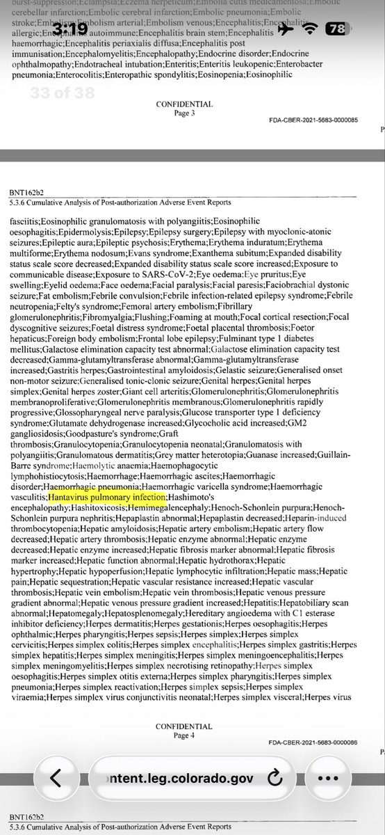 TheTemplarMason's tweet photo. @MATATHULU @TheFlatEartherr To be fair, Hantavirus pulmonary infection, was listed as one of the side effects of the vaccine. So his post is not wrong. https://t.co/YeGuRxSX7K