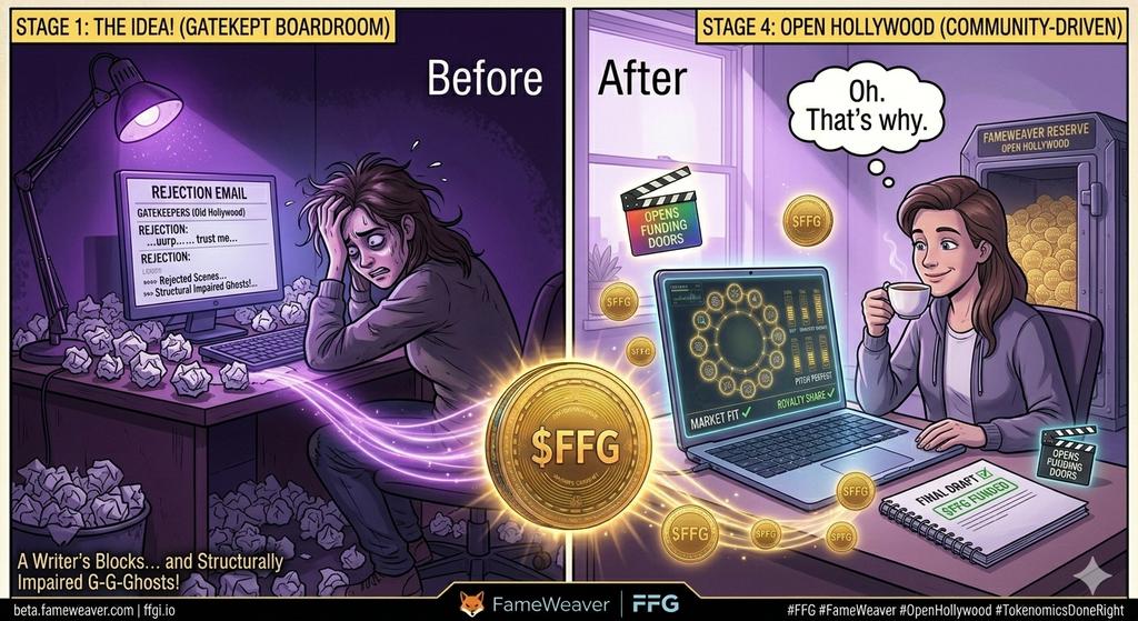 BalogunDan8091's tweet photo. One story. Two realities.

FameWeaver finds the fix. $FFG helps fund the future.

https://t.co/3NSkQAnDsc | https://t.co/snpLpbHF04

#FameWeaver #FFG #PurpleBridge #StoryReady https://t.co/CXaLEIeQgE
