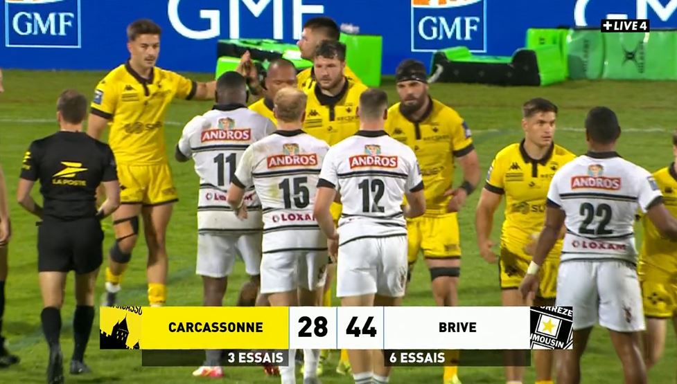 allezbriverugby's tweet photo. 🏴🏳 𝕍𝕚𝕔𝕥𝕠𝕚𝕣𝕖 𝕕𝕖 𝔹𝕣𝕚𝕧𝕖 !
Cela n'a pas été tout le temps simple face à une équipe de Carcassonne joueuse et sans pression. Mais le CAB fait sa part du contrat et décroche le bonus offensif en s'appuyant sur sa puissance près des lignes. Phase finale validée #USCCAB https://t.co/leQwR6W5z4