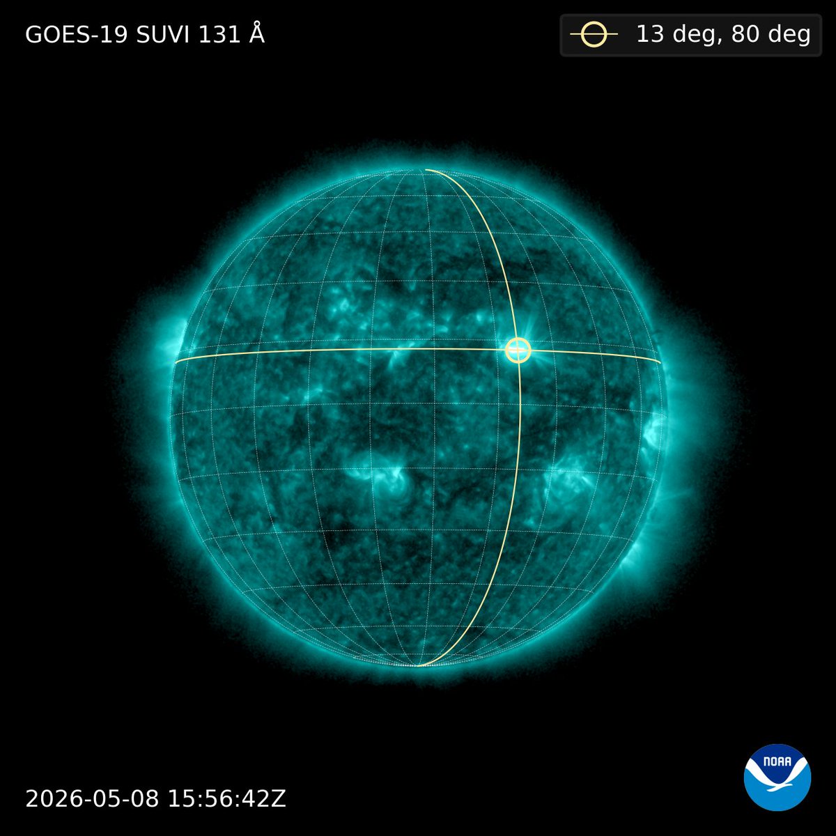 太陽表面磁場データをもとにした最新のフレア規模予測によると、今日