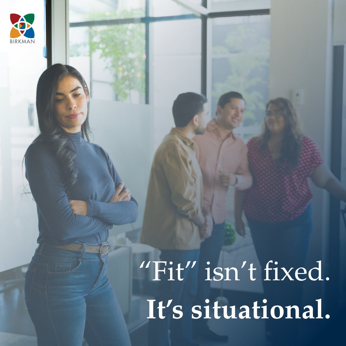 Birkman's tweet photo. We talk about “fit” like it’s fixed.
But most of the time, it’s situational.

The question isn’t:
“Do they fit here?”

It’s:
“Where does this workstyle create the most value?”

#Birkman #CultureAdd #CultureFit #TeamEffectiveness #WorkplaceCulture https://t.co/LLybYNXTj3