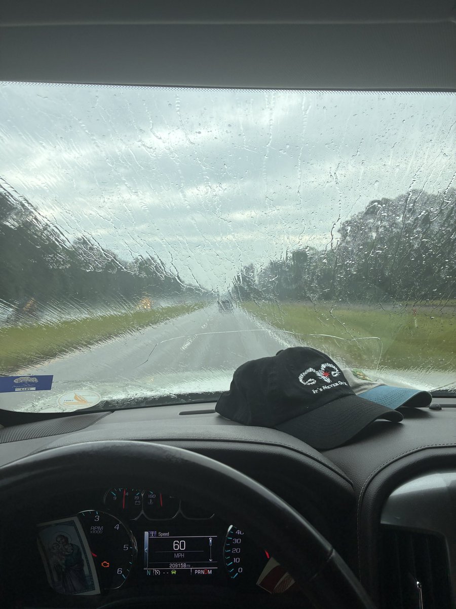 StraightGoats67's tweet photo. 8 hour drive, high as fuck in pouring rain with broken wipers. Wish me luck, and yes it’s still #NeverOver https://t.co/W4KPBt0DeW