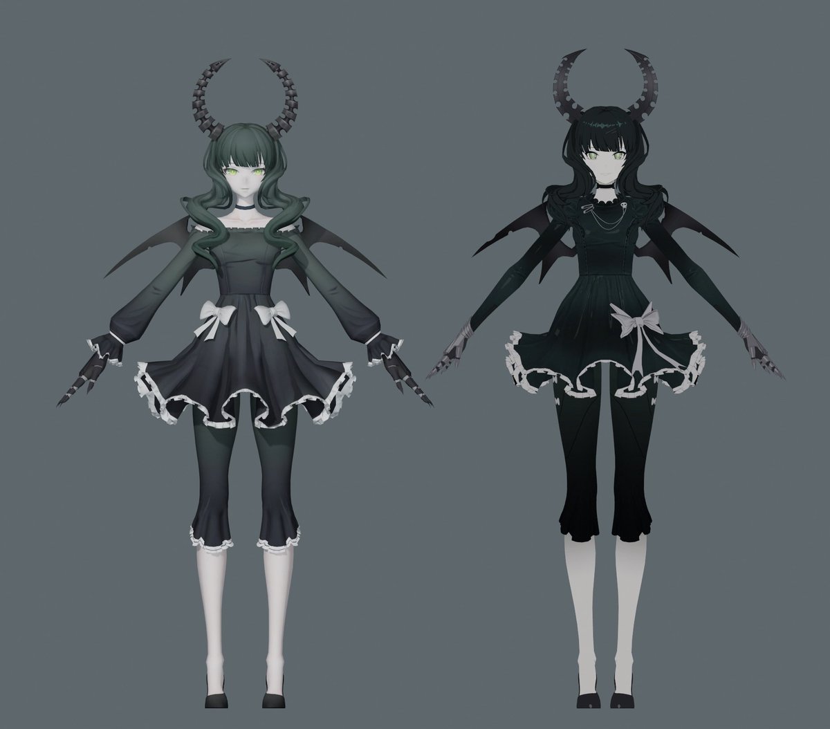 A comparison between 2 different collab models. #ブラックロック