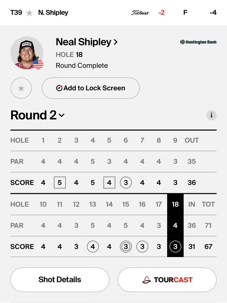 acaseofthegolf1's tweet photo. Neal Shipley has just one made cut so far this year and with just six holes left in the second round at Myrtle Beach he was 4 off the cut line. 

He played the last six in 5-under and made the cut.  #stones https://t.co/QbbOUwhBfR