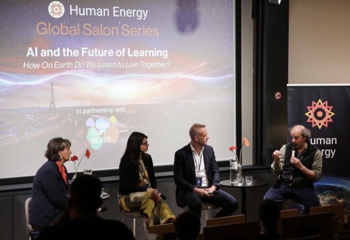 MillennialUnite's tweet photo. We attended an insightful salon organized by @humanenergy &amp; @lpiparis_ in Paris on AI &amp; the future of learning, exploring how we can cultivate agency, wisdom, and collective intelligence preserving the human aspect in the age of AI #education #innovation #future #human #AI 🌍🤖 https://t.co/B2b67IMKey