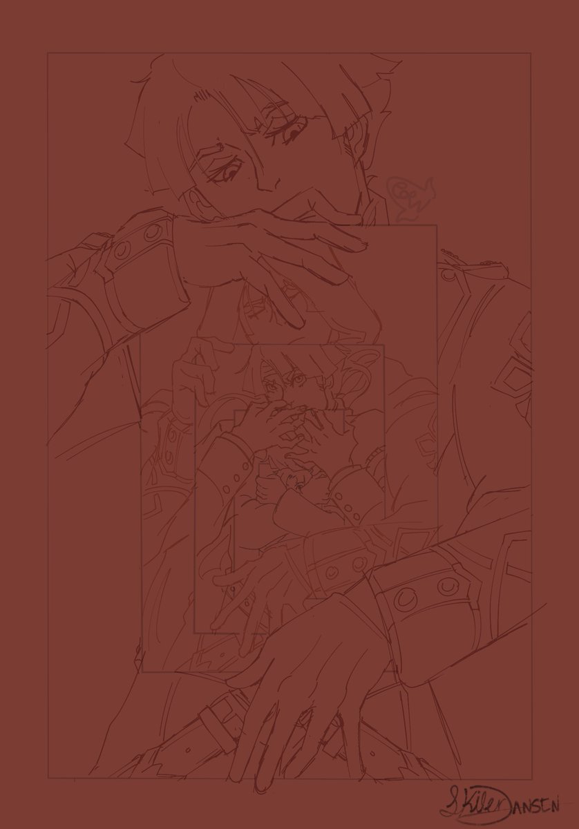 corn_draws's tweet photo. WIP:
This piece is based on the WHA trend last year (that I just now finished 😭 https://t.co/sPOEelT0B0