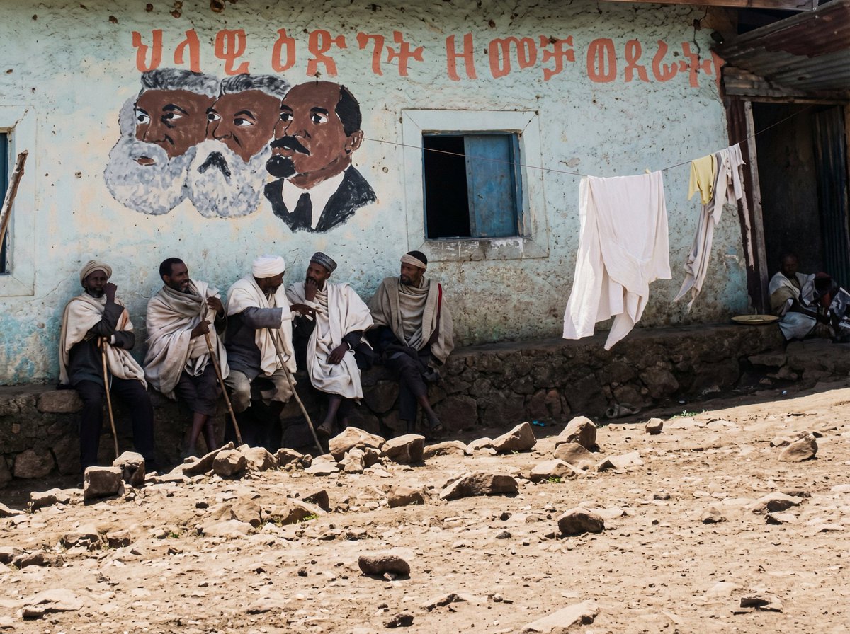 🇪🇹 Marx, Engels, Lenin in Ethiopia, 1970s.