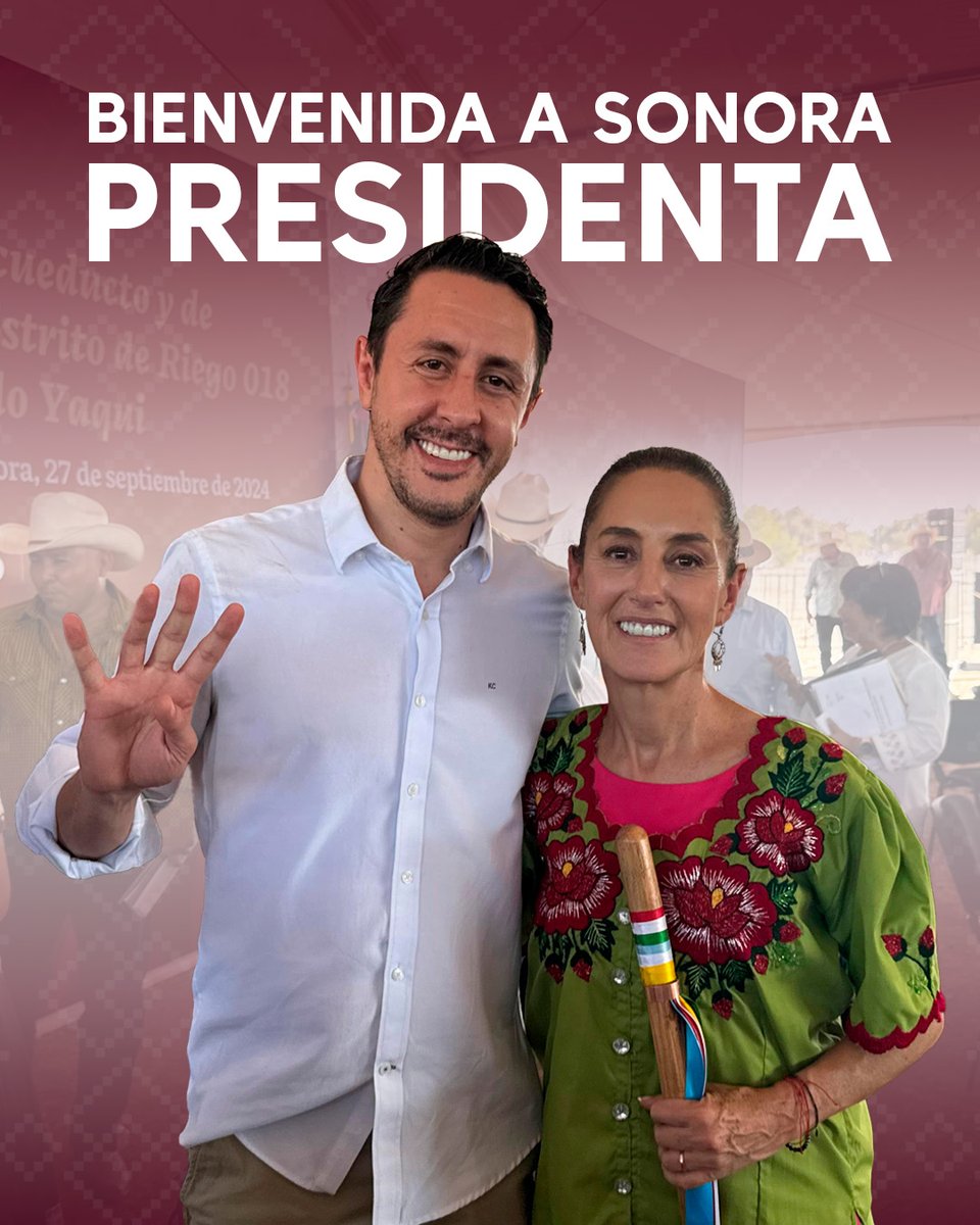 FernandoRVM's tweet photo. Bienvenida a Sonora, presidenta @Claudiashein.

Junto al gobernador @AlfonsoDurazo, seguimos trabajando para fortalecer los proyectos y acciones que impulsan el bienestar y el desarrollo de las familias sonorenses. https://t.co/O2gqUN675S