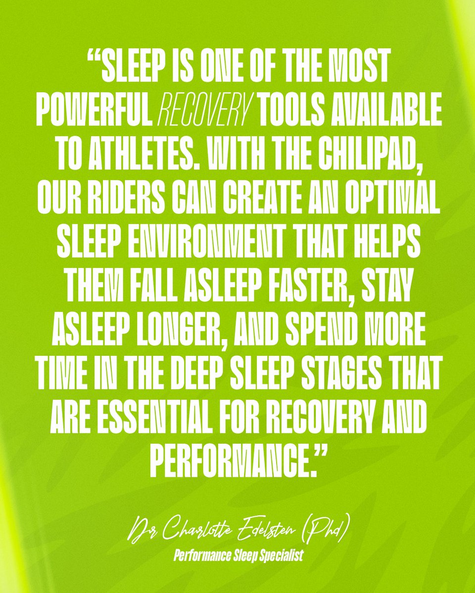 agsoudal's tweet photo. The Chilipad is a temperature-controlled sleep system helping our riders optimise recovery, improve sleep quality throughout stage races. 💤 https://t.co/wMZtxjk3dq