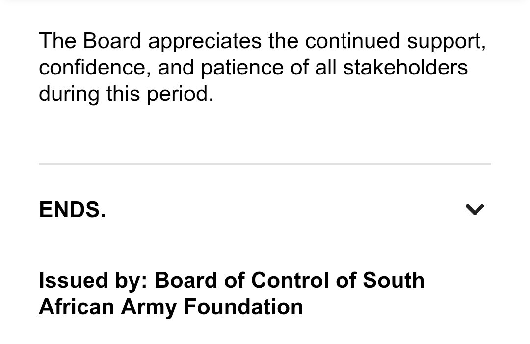 deanwingrin's tweet photo. Two top SA Army Foundation's officials were barred and fined R44.7m for irregularities and paying themselves. The FSCA withdrew the Foundation's licence. That means it can no longer manage members funds. This statement totally ignores that and who will now manage those funds. https://t.co/IlDsAAa8Ip