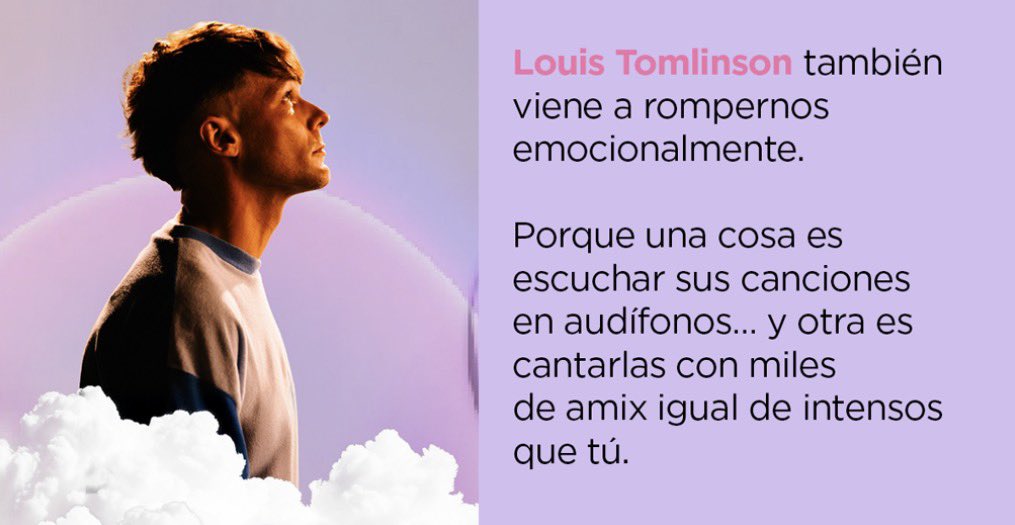 “Louis Tomlinson también viene a rompernos emocionalmente.” — Ocesa a través de su Newsletter promocionando la aparición de <a href="/Louis_Tomlinson/">Louis Tomlinson</a> en el <a href="/TecateEmblema/">Tecate Emblema</a> la próxima semana. 💘