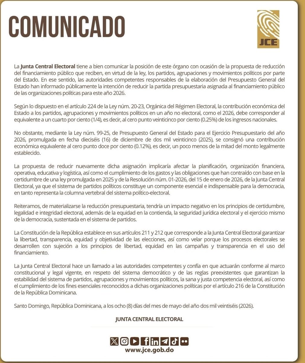DeyaniraGomezH's tweet photo. ¡URGENTE, partidos políticos! 

Junta Central Electoral le da clases de autonomía y le aplica la ley electoral a @luisabinader, @JosePaliza y el @PRM_Oficial. 

En pocas palabras, Ignacio Paliza: estudia las leyes antes de hablarle disparates al pueblo. ✍🏻 https://t.co/4TujeNS9vp