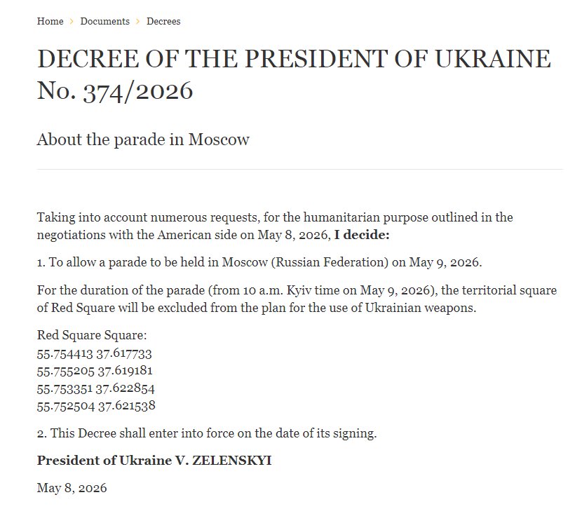 Zelensky is “allowing” Russia to hold a Victory Day parade on Red Square. Absolutely hilarious.