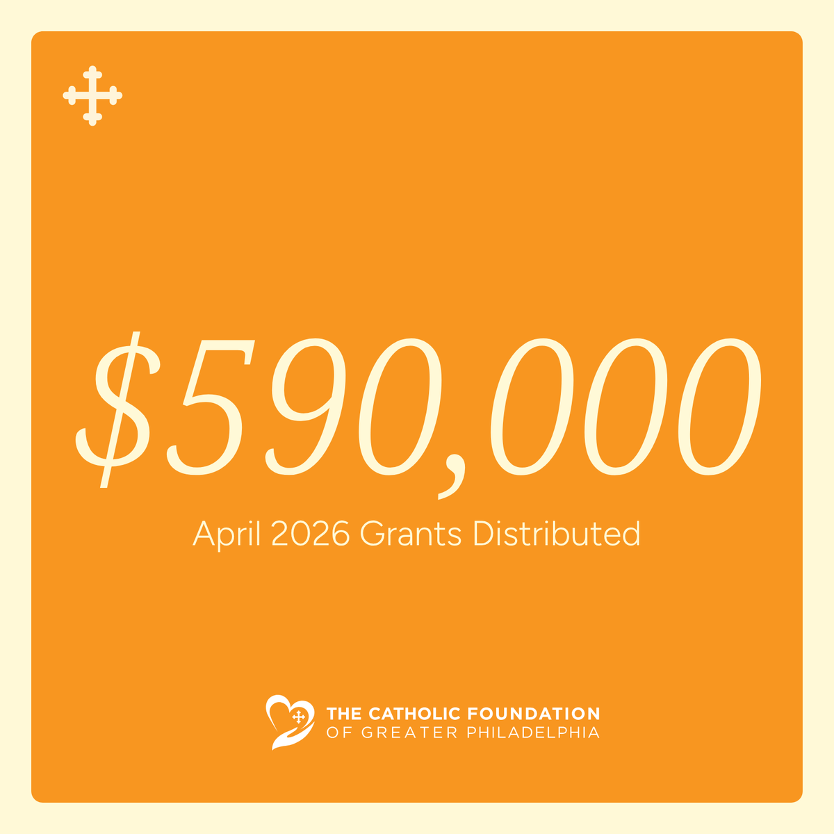 The_CFGP's tweet photo. Thanks to the generosity of our donors, The Catholic Foundation awarded over $590,000 to parishes, schools, and nonprofit organizations in April! 🎉 https://t.co/GGwbTcfuFs