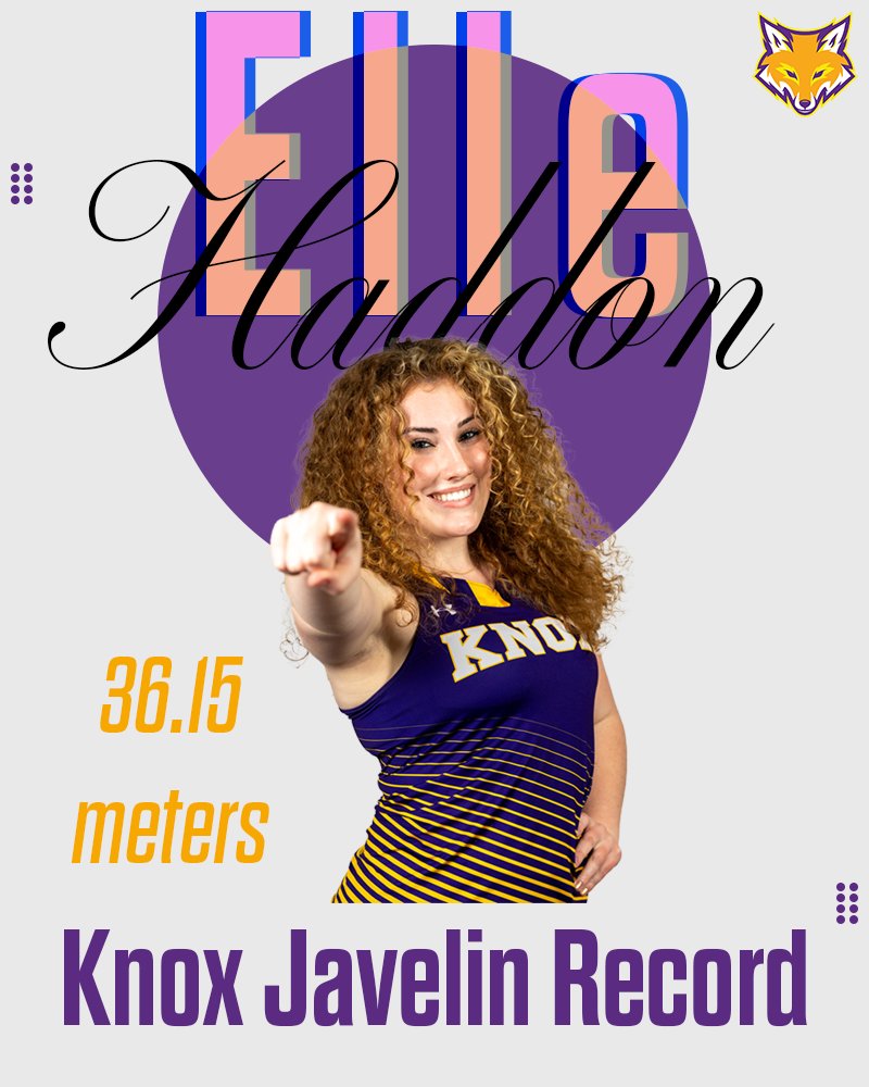 KnoxPrairieFire's tweet photo. One event in at the Midwest Conference Meet and one school record already in the books! Congrats Elle! https://t.co/2M6K7Xo6BX