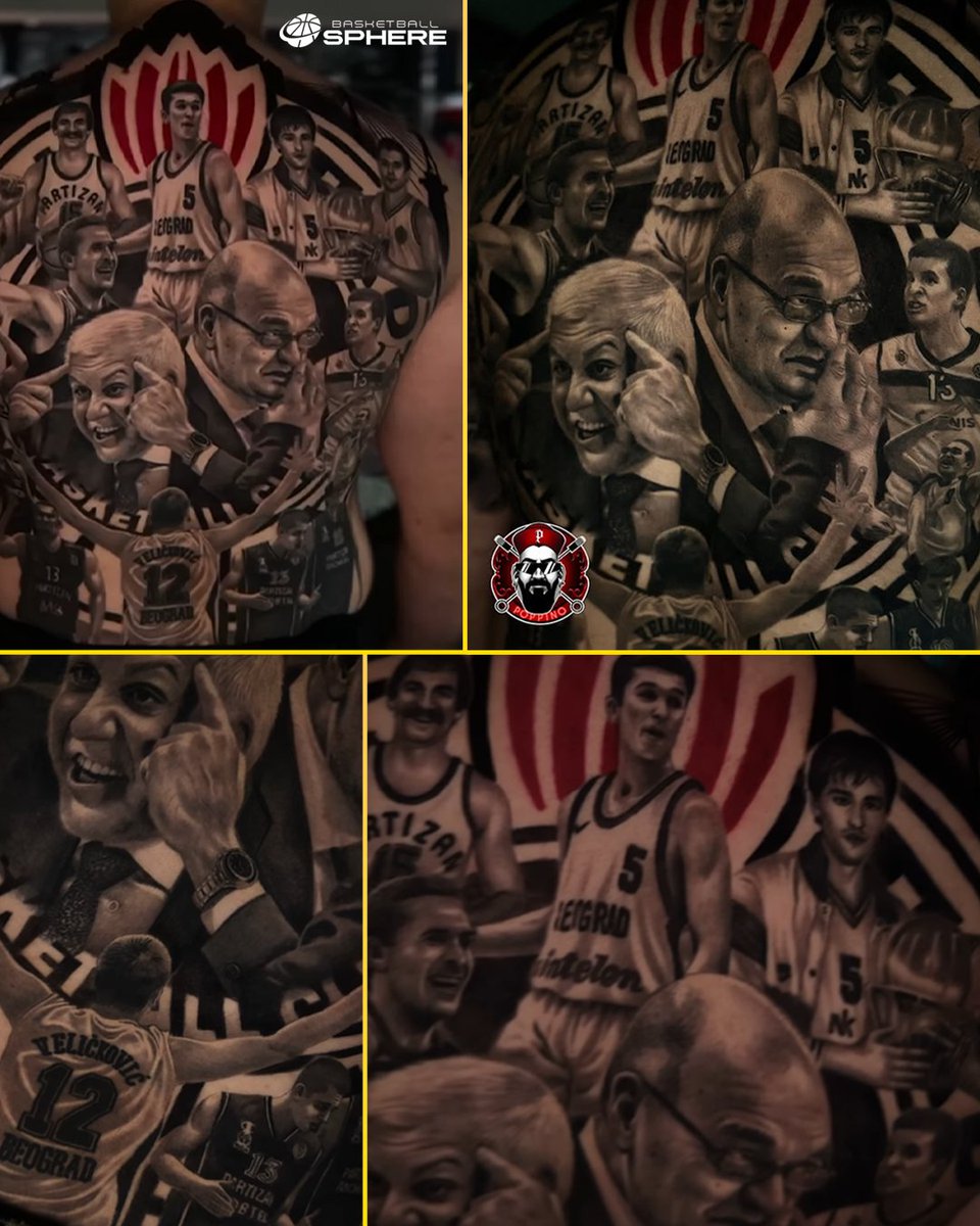 Is this the CRAZIEST tattoo you’ve ever seen?? 😳🔥

Zeljko Obradovic, Dusko Vujosevic, Bogdan Bogdanovic… the history of Partizan and its legends and icons tattooed across someone’s back! 🖤🤍 #kkp

📷 Credits: partizanbc/poppino__   IG (Big shoutout to the tattoo maestro 👏🎨