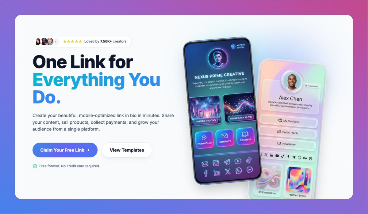 toolszu's tweet photo. 🔗 Build your perfect link in bio page for Instagram, TikTok, YouTube &amp; more

🚀 Share all your links, products, socials, and content from one smart page

💯 Freemium platform built for creators, influencers &amp; businesses

👉 Start free now: https://t.co/tYir8Ps5Cs

#BioLink https://t.co/sVqNssIY8q