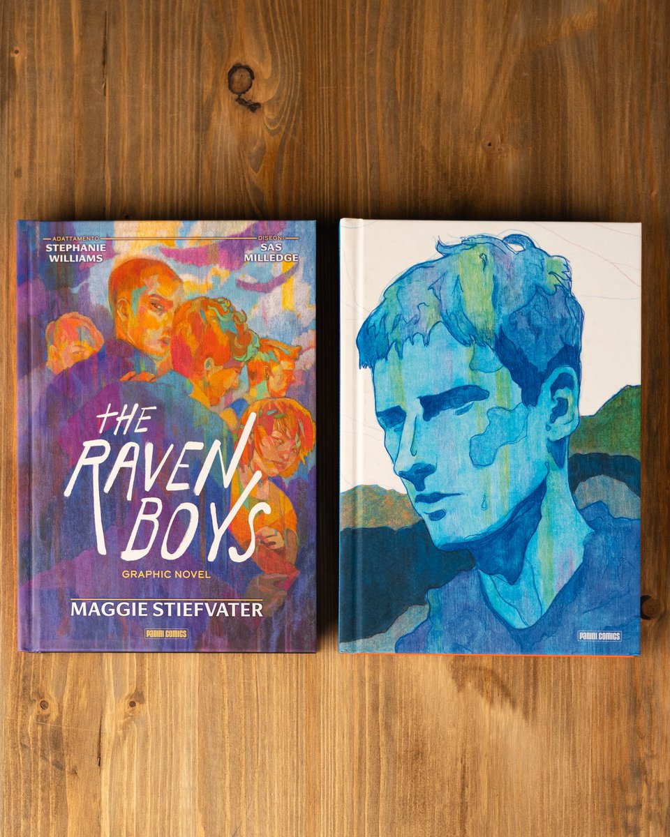 mstiefvater's tweet photo. IS THIS NOT VERY COOL? This is my art on the front and Sas's art on the inside of The Raven Boys graphic novel (Italian edition, from @panini_italia). https://t.co/HirPdCCJ1R