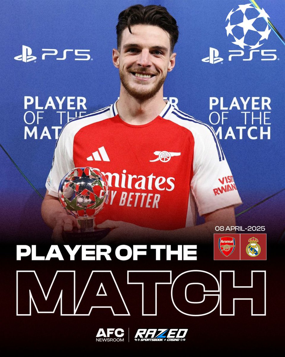 In the last year, Declan Rice has won POTM in the Champions League ...