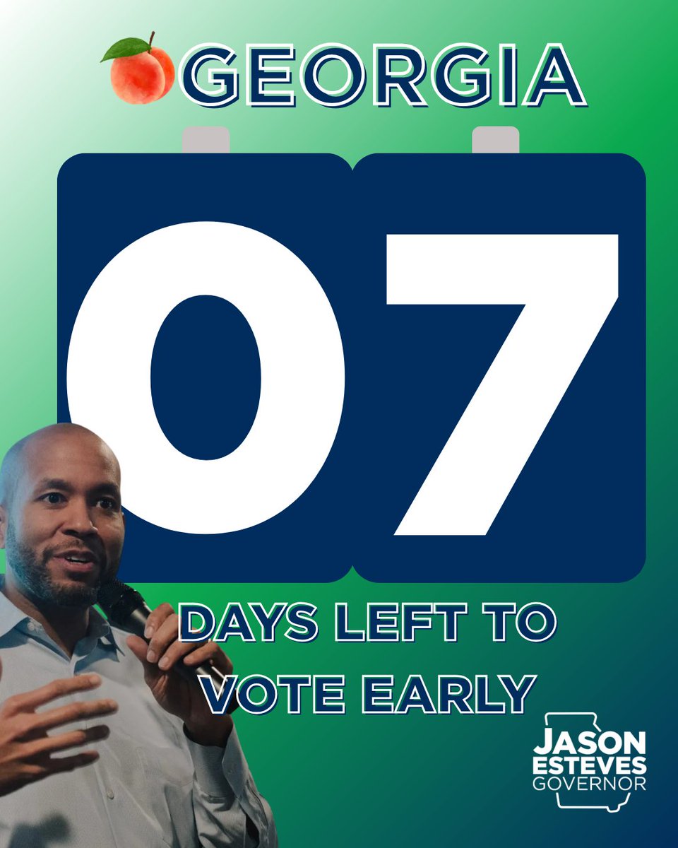 We are entering the last week of early voting! Let’s get it done Georgia! 
Check your polling location options and hours at mvp.sos.ga.gov