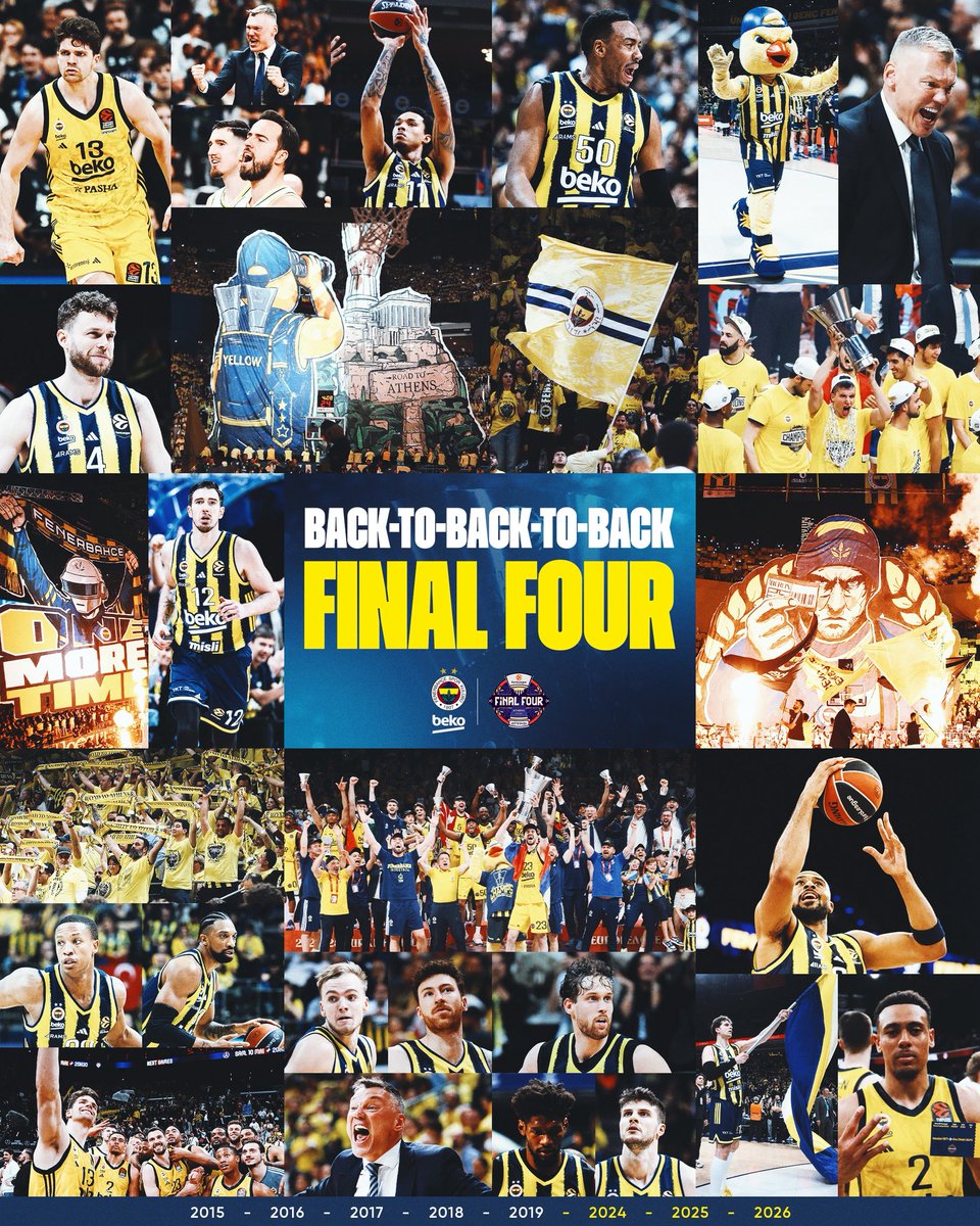 ÜST ÜSTE 3️⃣
TOPLAMDA 8️⃣

BİR KEZ DAHA AİT OLDUĞUMUZ YERDEYİZ! 😎💛💙

#YellowLegacy #EuroLeague