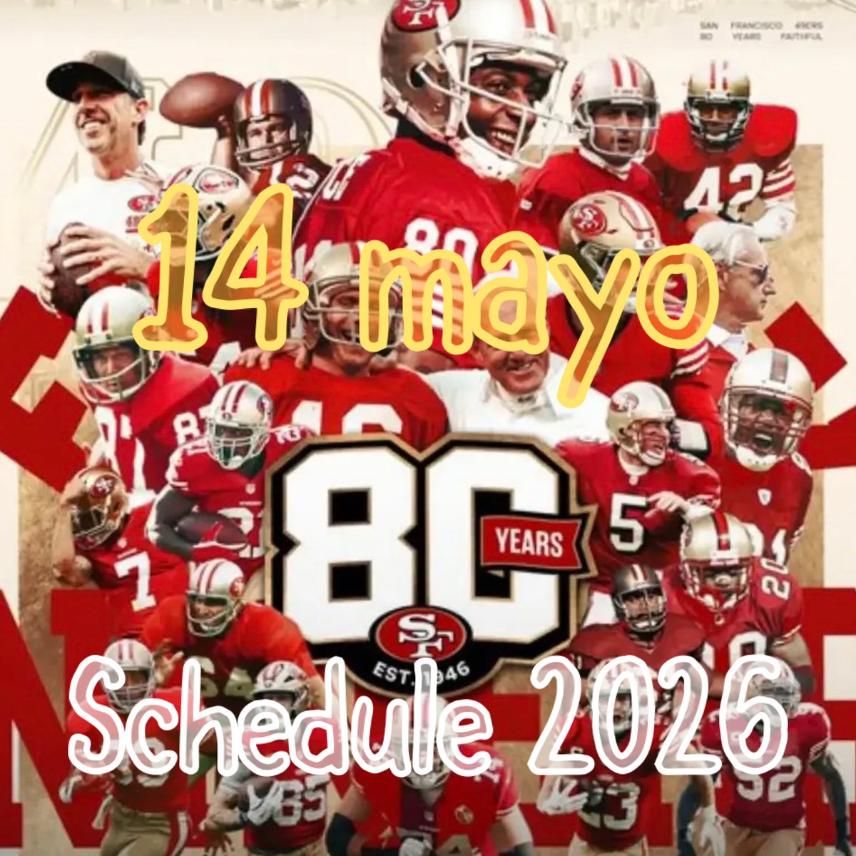 SpanishninersF's tweet photo. The NFL will present the official schedule on May 14. Save the date. / La NFL PRESENTARÁ EL 14 de mayo el calendario oficial. Guárdate la fecha https://t.co/m16HIGo1NA