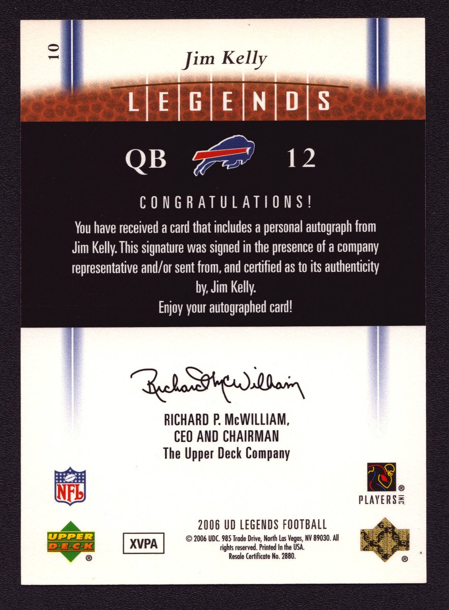 Collectosaur's tweet photo. #eBay On-Hands #SportsCards #Liquidation #Sale Ends TODAY! 3 Hours left on this #JimKelly 2006 #UpperDeckLegends #10 #Autograph #Parallel! Currently $50 w/ #FreeShipping! #TheNFL #NFL #Legends #UDLegends #Bills #UpperDeck #HOF #Auto #Football #BillsMafia

https://t.co/2cpwfaQq7q https://t.co/eBxRQqLuaF