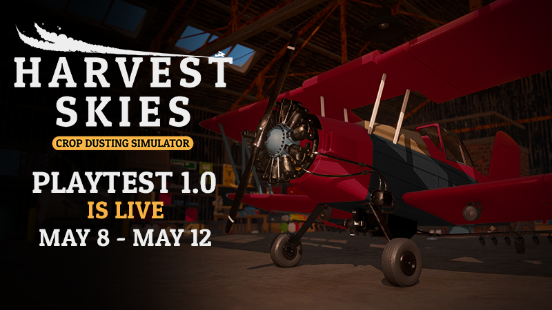 ProjectFlyerOne's tweet photo. Harvest Skies open playtest is live ✈️
We're granting access in batches, so check your email today.
Can't wait to hear what you think ☺️
#indiegame #indiedev #gamedev https://t.co/kX2TNGFQKD