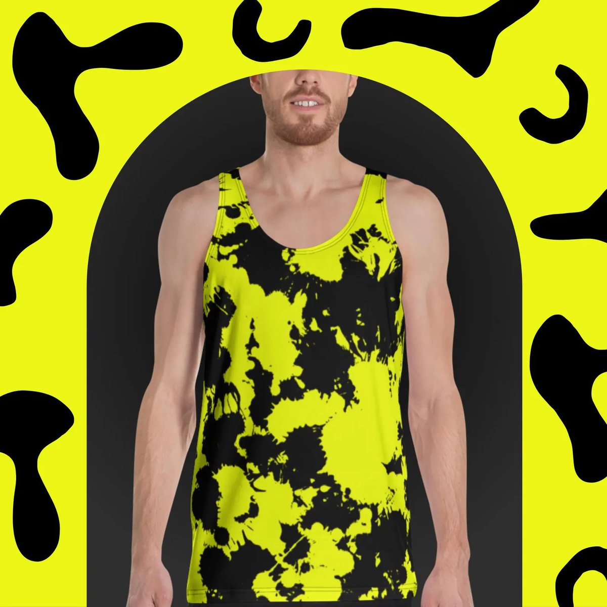 BigTexFunk's tweet photo. Checkout  our 'Yellow and Black Paint Splatter Unisex Tank Top' available now in our @Etsy shop!

➡️https://t.co/LiVfv3QLZ7

#BigTexFunkadelic #abstract #style #etsyfaves #shopsmall #edm #summer2026 https://t.co/RROI1OVkVm