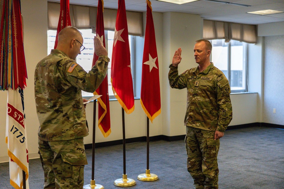 USACEHQ's tweet photo. We extend our congratulations to now Maj. Gen. Kirk E. Gibbs following his promotion ceremony today in the Headquarters of the U.S. Army Corps of Engineers. Maj. Gen. Gibbs serves as the Deputy Chief of Engineers, and Deputy Commanding General of the U.S. Army Corps of Engineers. https://t.co/BynvolSSrR