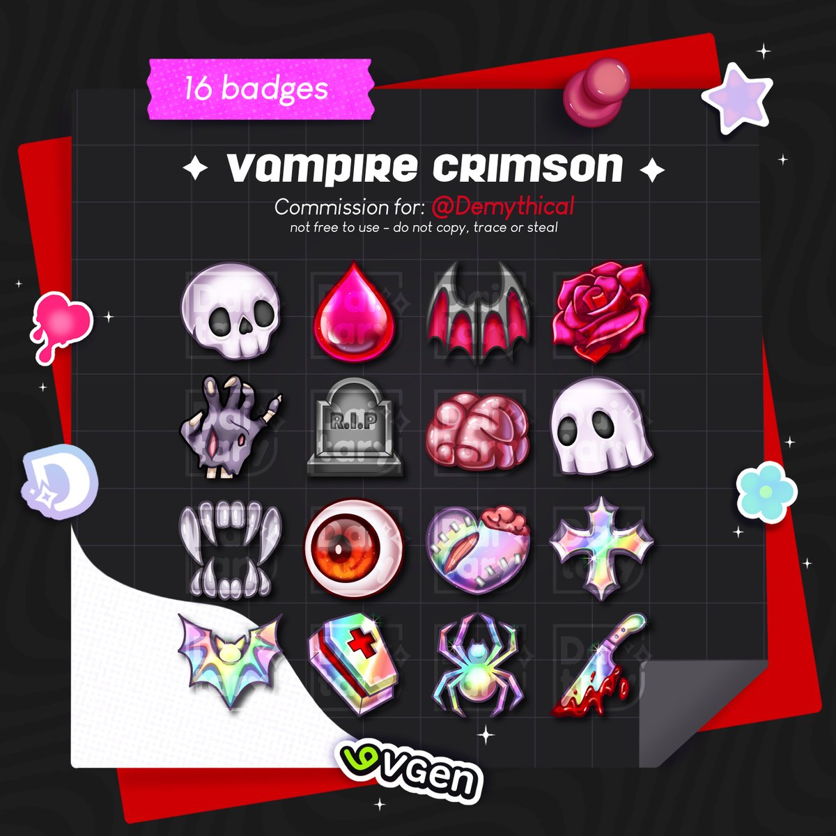 ₊˚⊹ᰔ Badges commissi♡n for: <a href="/Demythical/">Demy 🪦🩸| Zombie Arc</a> 🖤🩸👁️

- 𝙏𝙝𝙖𝙣𝙠 𝙮𝙤𝙪 𝙨𝙤 𝙢𝙪𝙘𝙝 ♡ #VGenComm