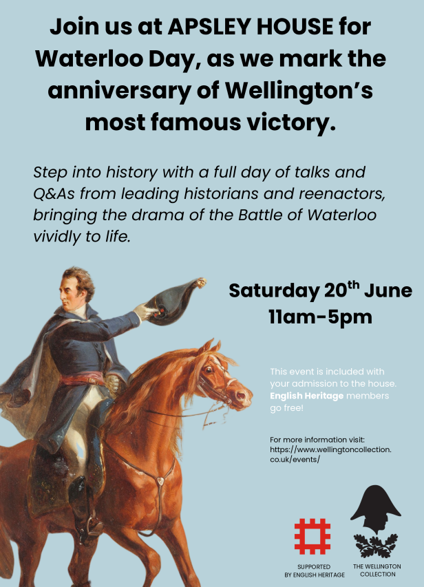 MattTay74784525's tweet photo. On 20 June 2026 - come &amp; join me &amp; a crack team of excellent #Waterloo historians to talk about... WATERLOO! 

We're at Apsley House, the Iron Duke's own home, and we want all #Napoleonic #History fans to come! https://t.co/IdbFGIsfJM