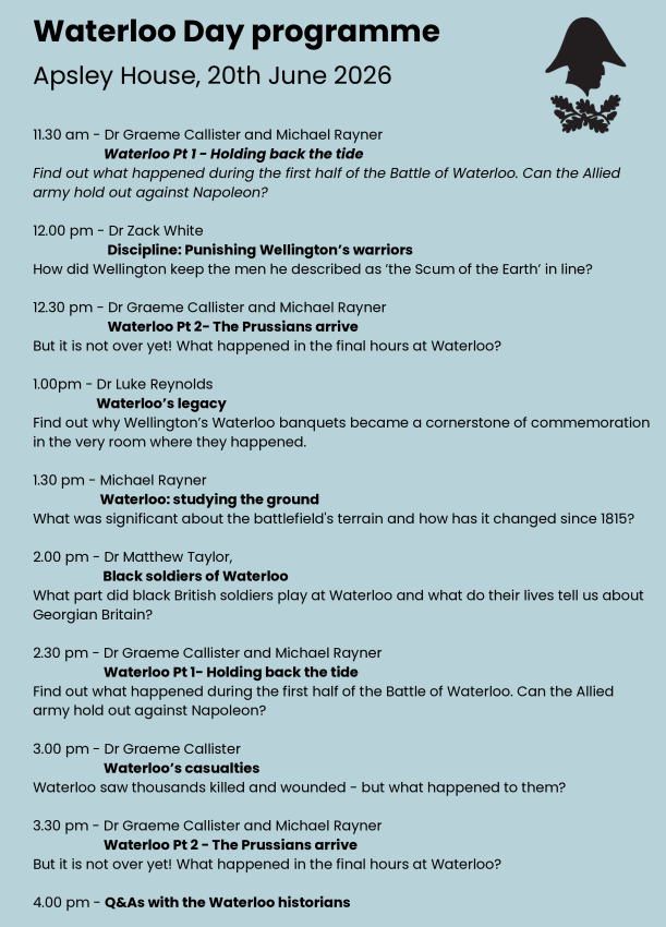 MattTay74784525's tweet photo. On 20 June 2026 - come &amp; join me &amp; a crack team of excellent #Waterloo historians to talk about... WATERLOO! 

We're at Apsley House, the Iron Duke's own home, and we want all #Napoleonic #History fans to come! https://t.co/IdbFGIsfJM