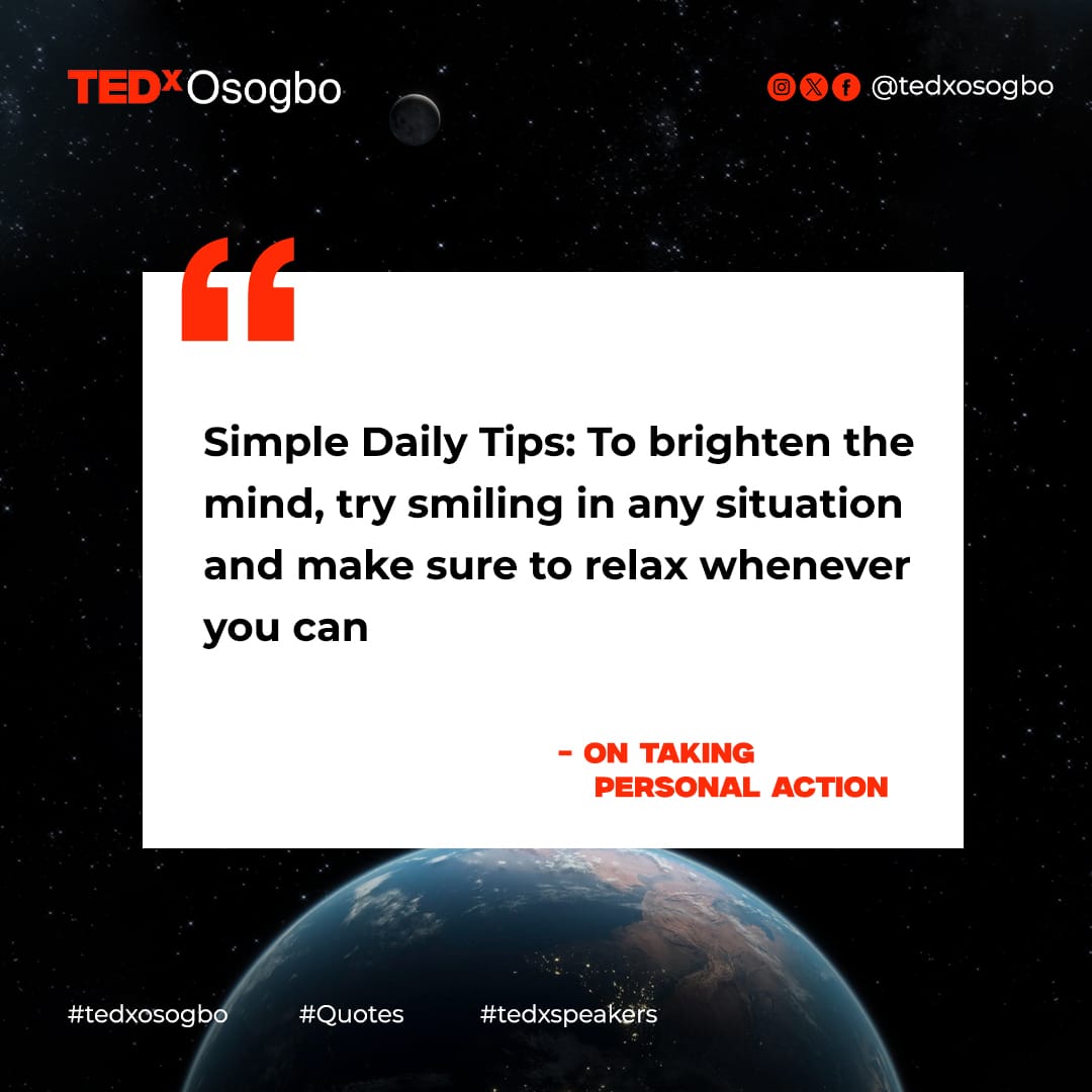 TEDxOsogbo's tweet photo. In a fast-moving world, don’t forget to pause for yourself. 🌍🖤
Rest. Breathe. Protect your peace. Sometimes healing starts with the smallest moments. ✨
Join us for conversations that inspire growth and intentional living. ❤️
#TEDxOsogbo #PersonalGrowth #TEDxTalks https://t.co/3ANh2cM34y