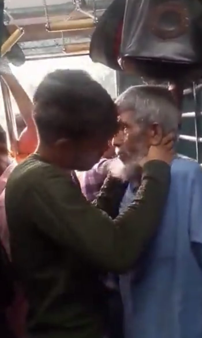 AarishSultan's tweet photo. Anyone Who behaves this way with an Elderly Muslim Man is in no way less than a Terrorist. 

Hatred is now Flowing Through Every Vein and Capillary Of India.

The Results Of Their 100 Years Of Dedicated Hard Work Are Now Visible.

This Hatred Has Now Become Instagram Content. https://t.co/nqsqfhsOyb