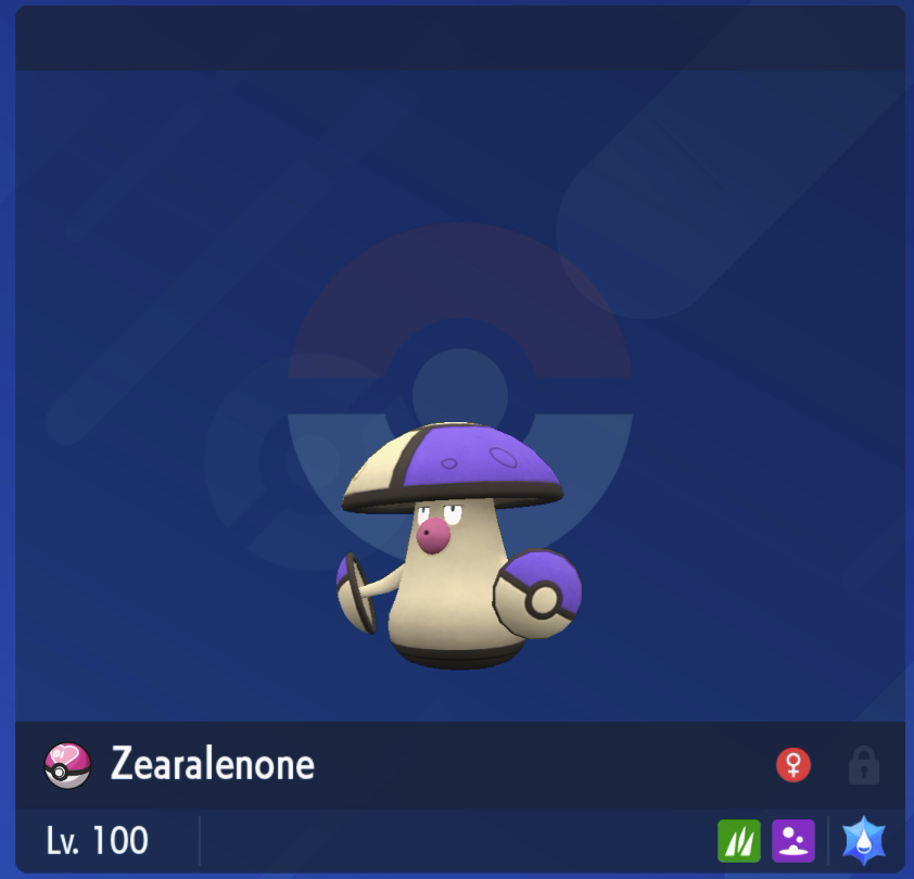 Cloudy28R's tweet photo. @Domjiii Kein Gegenstand per se, aber das wertvollste in meiner Pokémon-Sammlung: Mein shiny Amoonguss, das ich first try mit dem ersten Sandwich gefangen habe. 0 Attack IVs, 25 Speed IVs (underspeedet somit perfekt Caly-Ice, Ursaluna und co. im Trick Room) und Morgendämmerungs-Zeichen! https://t.co/gQPO02S6pr
