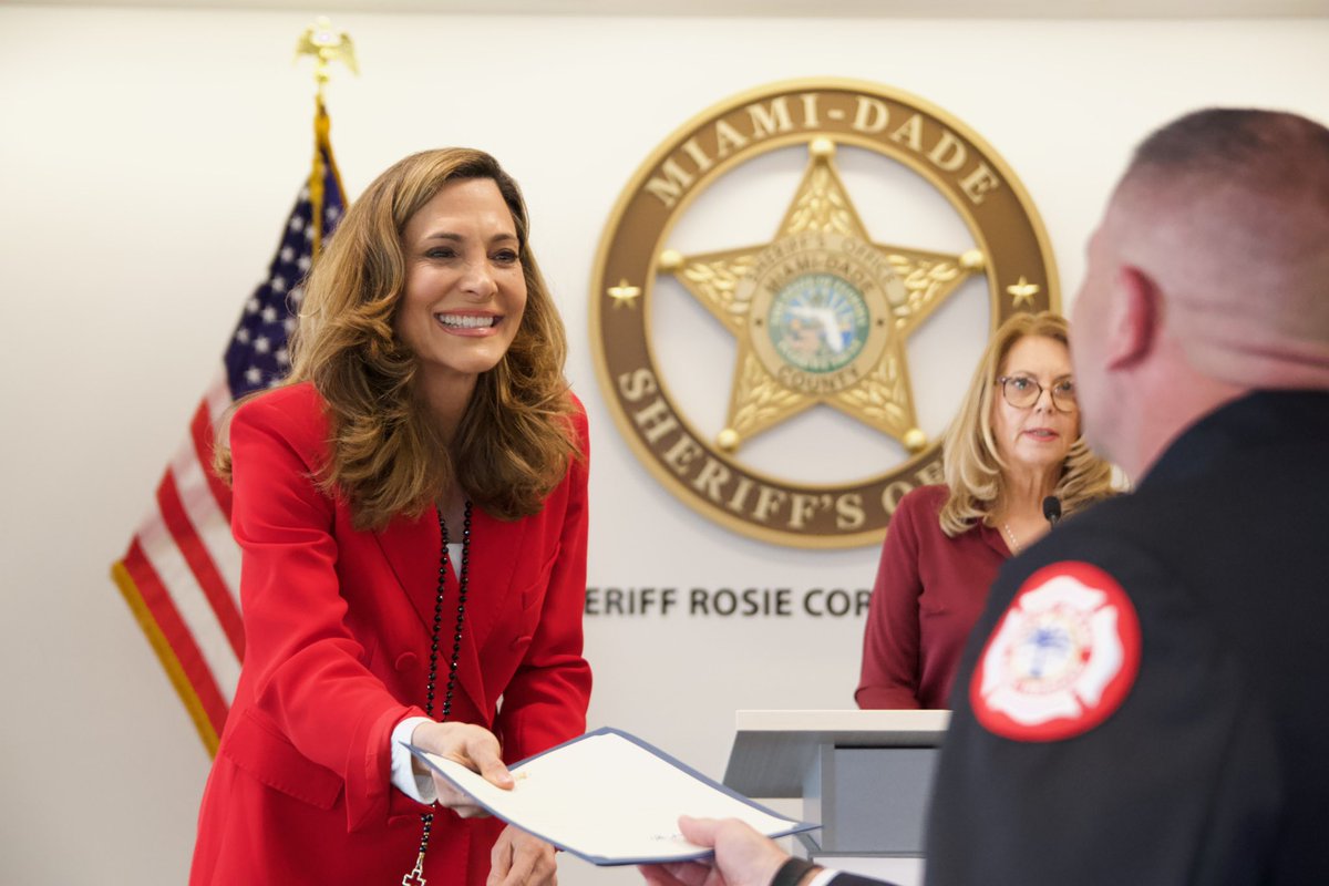 RepMariaSalazar's tweet photo. Today, I had the honor of recognizing the brave men and women who stand as guardians of our communities.

Our police officers, firefighters, paramedics, dispatchers, and first responders answer the call every day with courage, sacrifice, and an unwavering commitment to others, often in moments of uncertainty and danger.

They represent the very best of the American spirit, and South Florida is stronger and safer because of their service. 🇺🇸