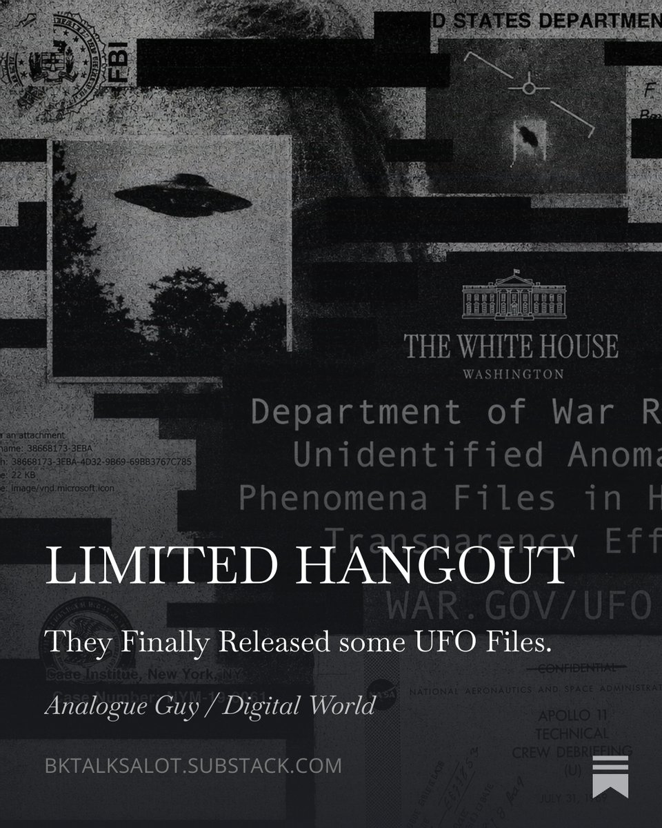BKinOttawa's tweet photo. My latest Substack explores the concept of the “limited hangout,” institutional trust erosion, and how intelligence agencies maintain control @RepLuna @timburchett

#UAP #Disclosure #Communications #InformationWarfare #PublicTrust 

READ: https://t.co/AWlNCC5prO https://t.co/O5soRMzkE9