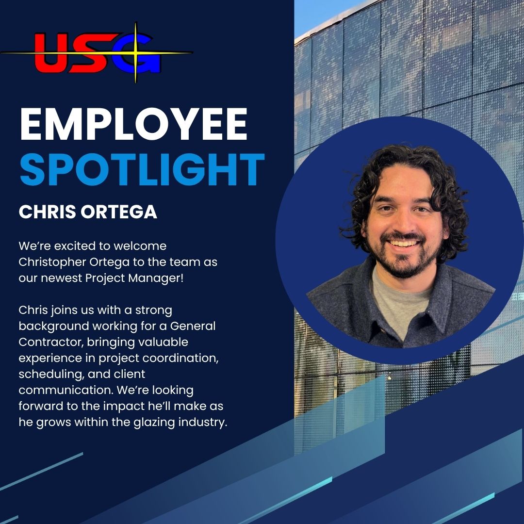 USGlass2004's tweet photo. We’re proud to announce Chris Ortega as our newest Project Manager here at U.S. Glass, LLC. https://t.co/4h1MA9agL7