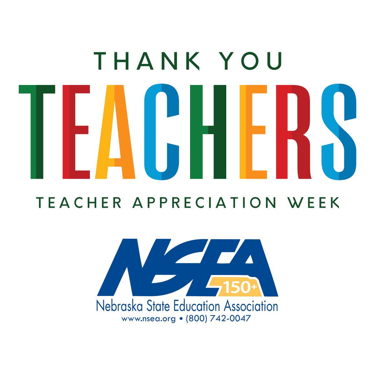 nsea_org's tweet photo. To every teacher, counselor, para, secretary, custodian, nurse, bus driver &amp; public school employee across Nebraska: thanks for all you do for students and communities. Your impact matters. Your voice matters. We appreciate you — during Teacher Appreciation Week and every week. https://t.co/w8tVCNMHm4