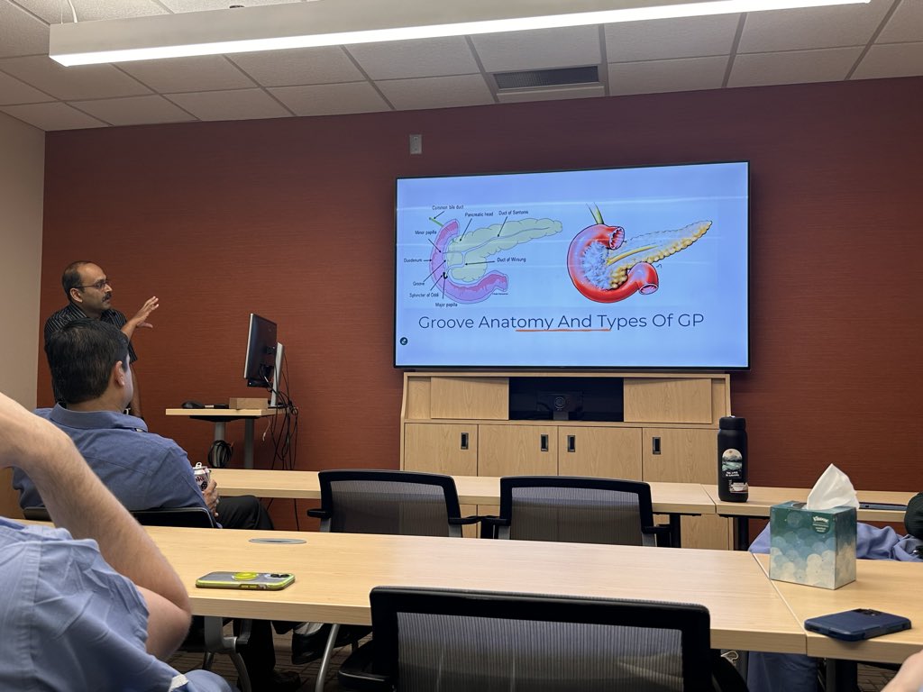 UMNGIFellows's tweet photo. The #UMNGIFellows had the privilege of learning about groove pancreatitis from visiting expert Dr. Ajith Thomas all the way from #CMCVellore. Grateful for the opportunity to learn from such an incredible teacher! https://t.co/3uYD5j178A
