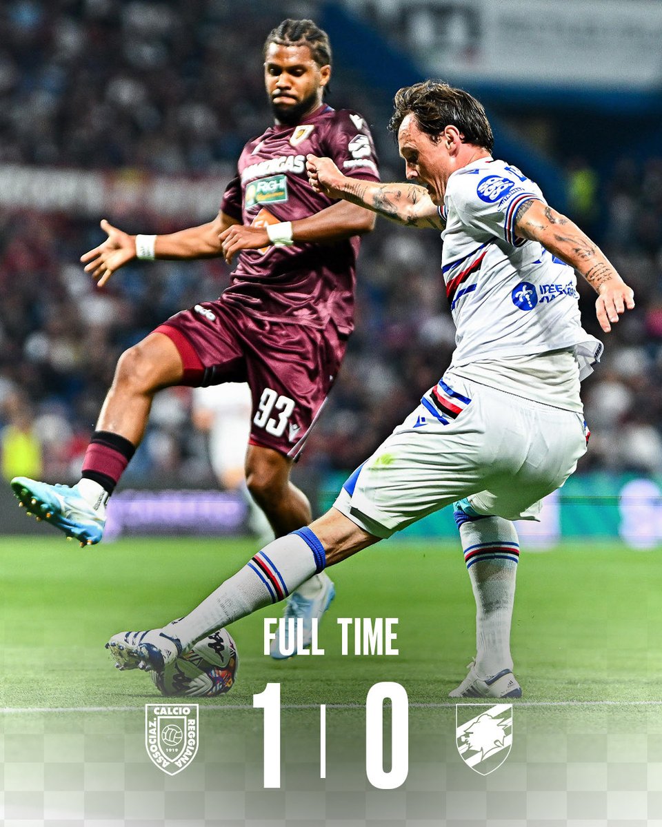 sampdoria's tweet photo. ⏹️ 𝑭𝙐𝑳𝙇 𝙏𝑰𝙈𝑬 

#ReggianaSamp | #SerieBKT

#ForzaDoria 🔵⚪🔴⚫⚪🔵 https://t.co/kHhNZtl4ro